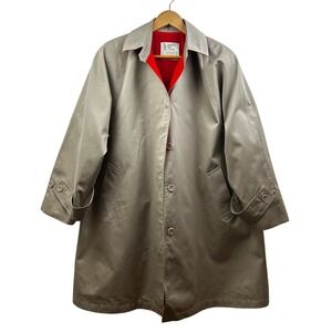 London Fog‎ Vintage Swing Coat Womens 14 Red Lined Classic Trench Parisian Style